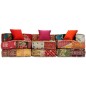 vidaXL Puf modular de 3 plazas de tela patchwork vidaXL Puf modular de 3 plazas de tela patchwork