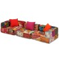 vidaXL Puf modular de 3 plazas de tela patchwork vidaXL Puf modular de 3 plazas de tela patchwork