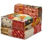 vidaXL Puf modular de 3 plazas de tela patchwork vidaXL Puf modular de 3 plazas de tela patchwork