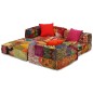vidaXL Puf modular de 3 plazas de tela patchwork vidaXL Puf modular de 3 plazas de tela patchwork