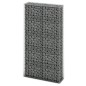 vidaXL Muro de gaviones jardín con piedras de vidrio y LED 85x30x200cm