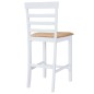 vidaXL Set mesa y sillas de bar 3 piezas madera maciza natural blanca vidaXL Set mesa y sillas de bar 3 piezas madera maciza natural blanca