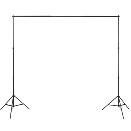 vidaXL Kit estudio 3 telones fondo algodón estructura ajustable 3x5 m