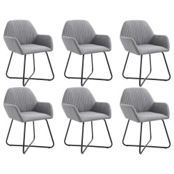 vidaXL Sillas de comedor 6 unidades tela gris claro