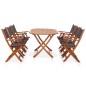 vidaXL Juego de comedor de jardín 7 pzas madera eucalipto y textilene vidaXL Juego de comedor de jardín 7 pzas madera eucalipto y textilene