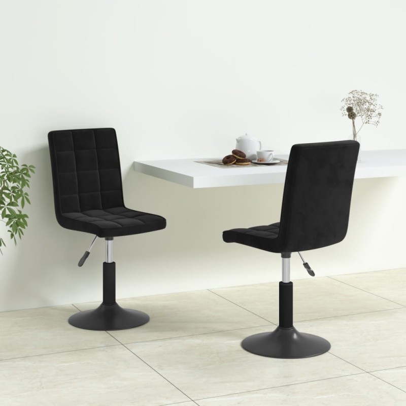 vidaXL Sillas de comedor giratorias 2 uds terciopelo negro vidaXL Sillas de comedor giratorias 2 uds terciopelo negro