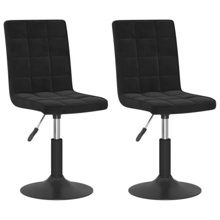 vidaXL Sillas de comedor giratorias 2 uds terciopelo negro