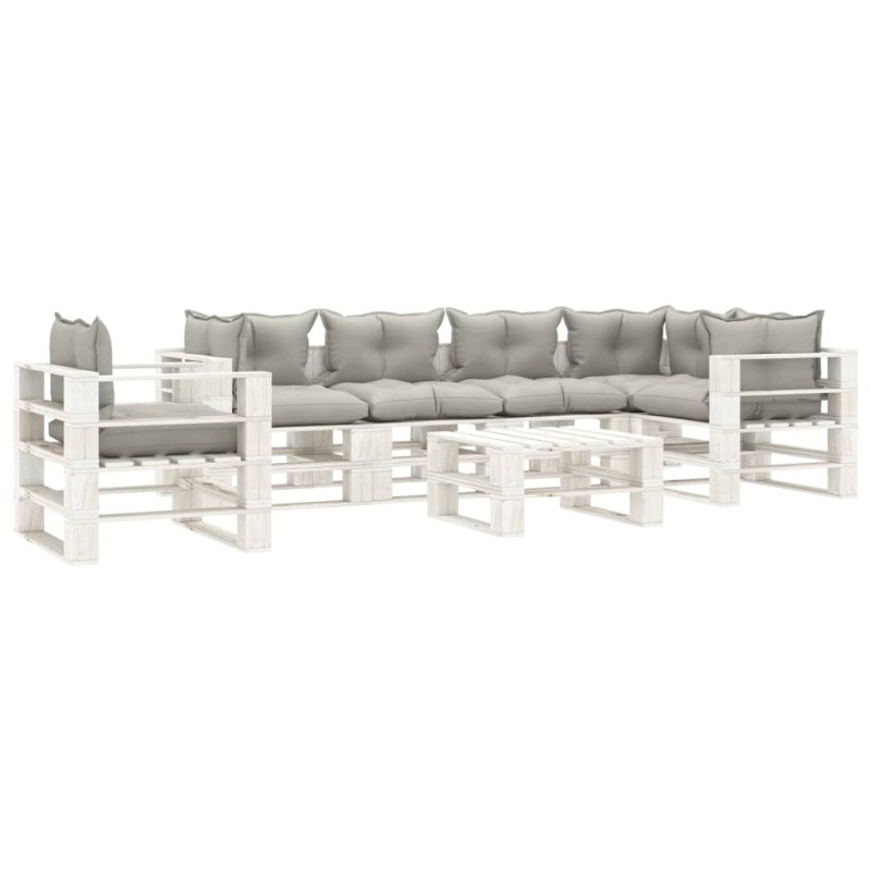 vidaXL Set muebles de palets de jardín 7 pzas madera cojines taupe