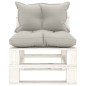 vidaXL Set muebles de palets de jardín 7 pzas madera cojines taupe