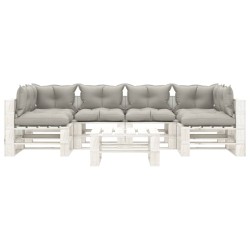 vidaXL Set muebles de palets de jardín 7 pzas madera cojines taupe