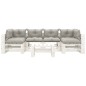 vidaXL Set muebles de palets de jardín 7 pzas madera cojines taupe vidaXL Set muebles de palets de jardín 7 pzas madera cojines taupe