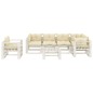 vidaXL Set muebles de palets de jardín 6 pzas madera cojines crema
