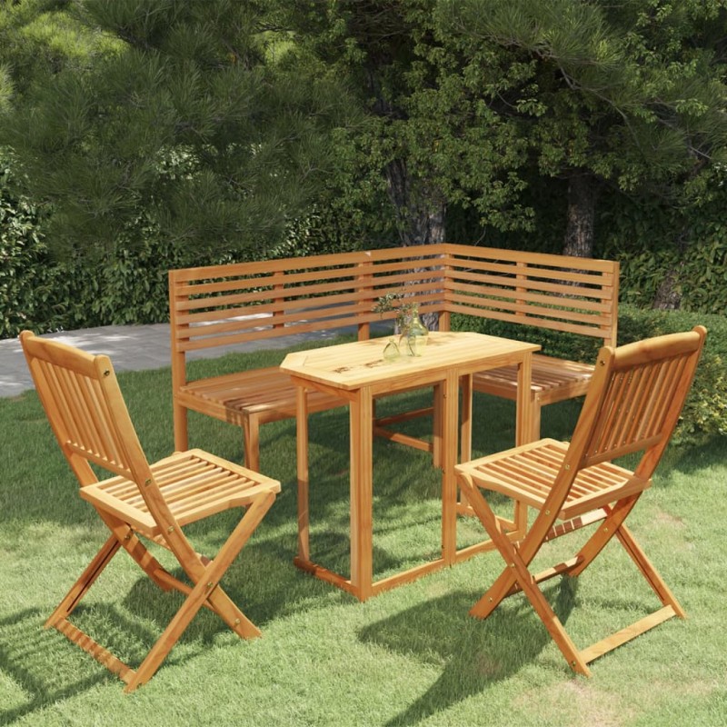 vidaXL Juego de bistró para jardín 4 piezas madera maciza de acacia vidaXL Juego de bistró para jardín 4 piezas madera maciza de acacia