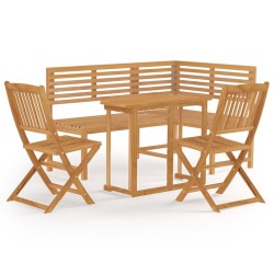 vidaXL Juego de bistró para jardín 4 piezas madera maciza de acacia