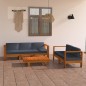 vidaXL Muebles de jardín 5 pzas con cojines gris oscuro madera acacia vidaXL Muebles de jardín 5 pzas con cojines gris oscuro madera acacia
