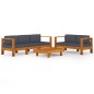 vidaXL Muebles de jardín 5 pzas con cojines gris oscuro madera acacia vidaXL Muebles de jardín 5 pzas con cojines gris oscuro madera acacia