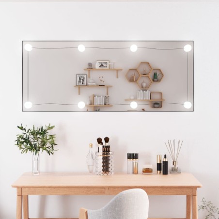 vidaXL Espejo de pared rectangular con luces LED vidrio 40x100 cm