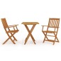 vidaXL Comedor de jardín plegable 3 piezas madera maciza de acacia