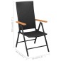 vidaXL Juego de comedor para jardín 5 piezas negro y marrón vidaXL Juego de comedor para jardín 5 piezas negro y marrón
