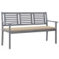 vidaXL Banco de jardín 3 plazas madera eucalipto gris y cojín 150 cm vidaXL Banco de jardín 3 plazas madera eucalipto gris y cojín 150 cm