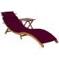 vidaXL Tumbona de jardín con mesa y cojín madera maciza de acacia vidaXL Tumbona de jardín con mesa y cojín madera maciza de acacia