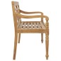 vidaXL Banco Batavia madera maciza de teca con cojín rojo 120 cm
