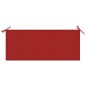 vidaXL Banco Batavia madera maciza de teca con cojín rojo 120 cm