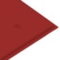 vidaXL Banco Batavia madera maciza de teca con cojín rojo 120 cm