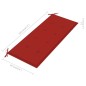 vidaXL Banco Batavia madera maciza de teca con cojín rojo 120 cm