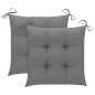 vidaXL Sillas de comedor 2 uds madera maciza de teca con cojines gris vidaXL Sillas de comedor 2 uds madera maciza de teca con cojines gris