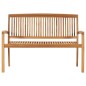 vidaXL Banco de jardín apilable y cojín madera maciza de teca 128,5 cm vidaXL Banco de jardín apilable y cojín madera maciza de teca 128,5 cm