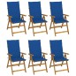 vidaXL Sillas de jardín plegables 6 uds y cojines madera maciza acacia vidaXL Sillas de jardín plegables 6 uds y cojines madera maciza acacia