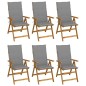 vidaXL Sillas de jardín plegables 6 uds y cojines madera maciza acacia vidaXL Sillas de jardín plegables 6 uds y cojines madera maciza acacia