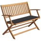vidaXL Banco de jardín con cojín madera maciza de acacia 120 cm vidaXL Banco de jardín con cojín madera maciza de acacia 120 cm