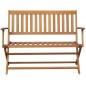 vidaXL Banco de jardín con cojín madera maciza de acacia 120 cm