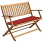 vidaXL Banco de jardín con cojín madera maciza de acacia 120 cm vidaXL Banco de jardín con cojín madera maciza de acacia 120 cm