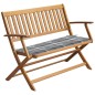 vidaXL Banco de jardín con cojín madera maciza de acacia 120 cm vidaXL Banco de jardín con cojín madera maciza de acacia 120 cm