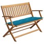 vidaXL Banco de jardín con cojín madera maciza de acacia 120 cm vidaXL Banco de jardín con cojín madera maciza de acacia 120 cm
