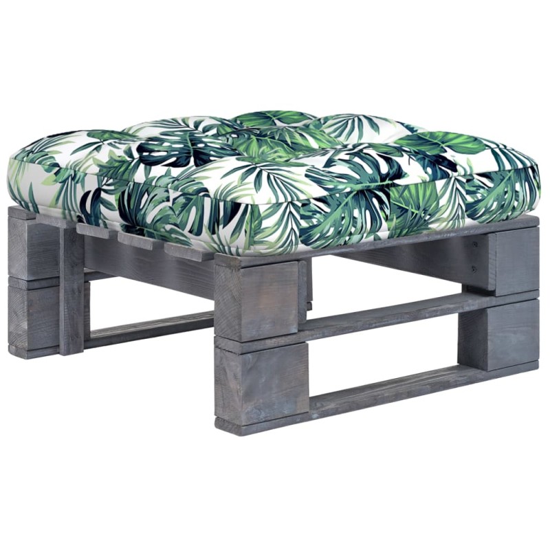 vidaXL Otomana de jardín de palets madera de pino impregnada gris vidaXL Otomana de jardín de palets madera de pino impregnada gris