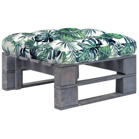 vidaXL Otomana de jardín de palets madera de pino impregnada gris