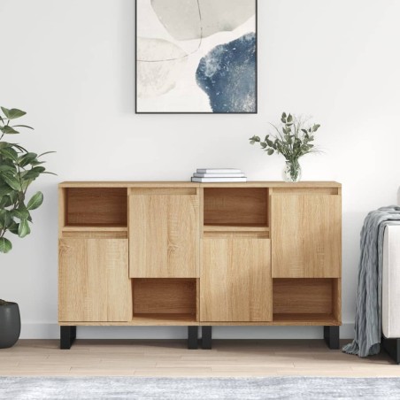 vidaXL Aparadores 2 piezas madera contrachapada color roble sonoma