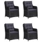 3067729 vidaXL 5 Piece Garden Dining Set Black (147875+2x46548) 3067729 vidaXL 5 Piece Garden Dining Set Black (147875+2x46548)