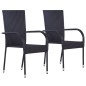 vidaXL Juego de comedor para jardín 3 piezas negro vidaXL Juego de comedor para jardín 3 piezas negro