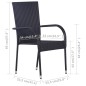 vidaXL Juego de comedor para jardín 3 piezas negro vidaXL Juego de comedor para jardín 3 piezas negro