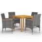 vidaXL Juego de comedor de jardín de 5 piezas gris vidaXL Juego de comedor de jardín de 5 piezas gris