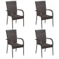 vidaXL Juego de comedor para jardín 5 piezas marrón