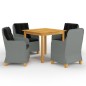vidaXL Juego de comedor para jardín de 5 piezas gris claro vidaXL Juego de comedor para jardín de 5 piezas gris claro