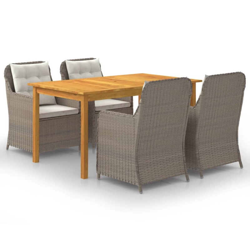vidaXL Juego de comedor para jardín 5 piezas marrón vidaXL Juego de comedor para jardín 5 piezas marrón