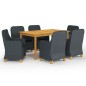 vidaXL Juego de comedor para jardín de 7 piezas gris oscuro vidaXL Juego de comedor para jardín de 7 piezas gris oscuro