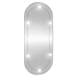 vidaXL Espejo de pared ovalado con luces LED vidrio 40x90 cm